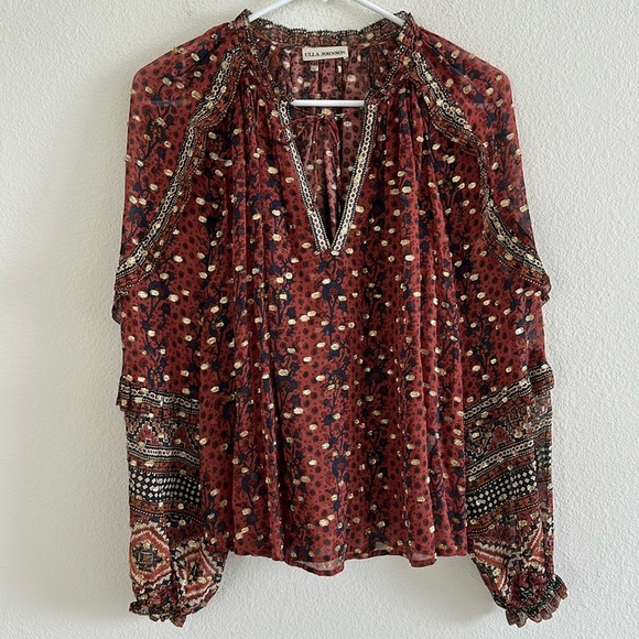 Ulla Johnson Silk Calista Blouse Midnight - Picture 1 of 10